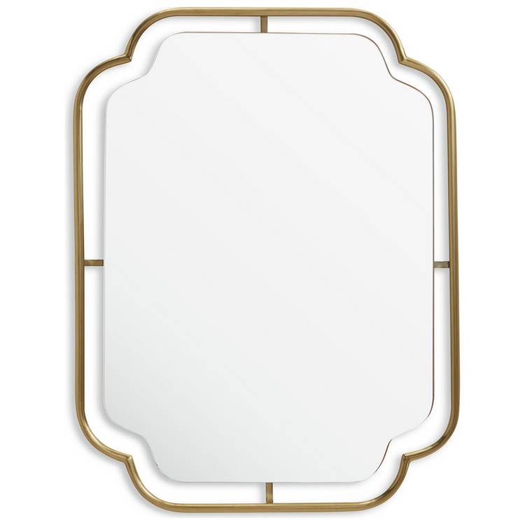 Habitat gold art deco wavy wall mirror 85x65cm, imported from the UK