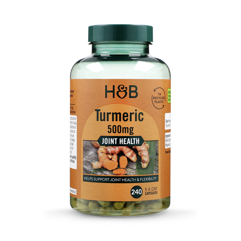 Holland & Barrett turmeric capsules 500mg 240 count, UK version