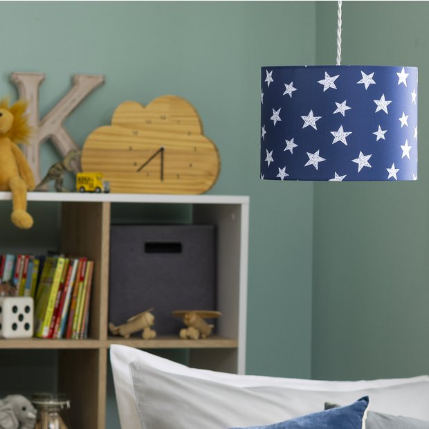 Argos Home kids navy star lampshade 25cm (British brand)