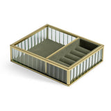 Habitat ribbed glass jewellery box with golden frame, UK version