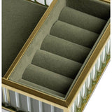 Habitat ribbed glass jewellery box with golden frame, UK version