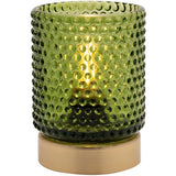 Hestia metal cordless LED table lamp gold and green - British product