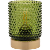 Hestia metal cordless LED table lamp gold and green - British product