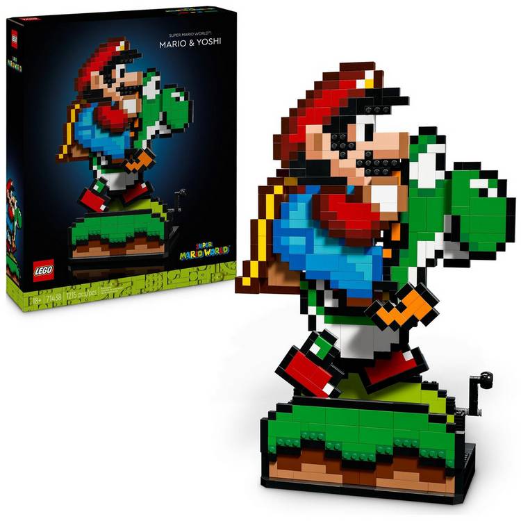 LEGO Super Mario World Mario & Yoshi set for adults 1215 pieces (British brand)