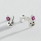 Revere children's bunny enamel stud earrings, UK version