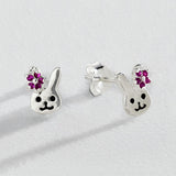 Revere children's bunny enamel stud earrings, UK version