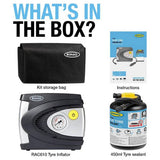 Ring Automotive car tyre repair kit with air compressor - British product