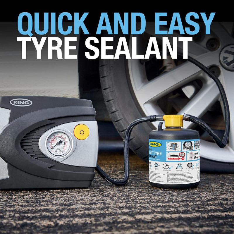 Ring Automotive car tyre repair kit with air compressor - British product