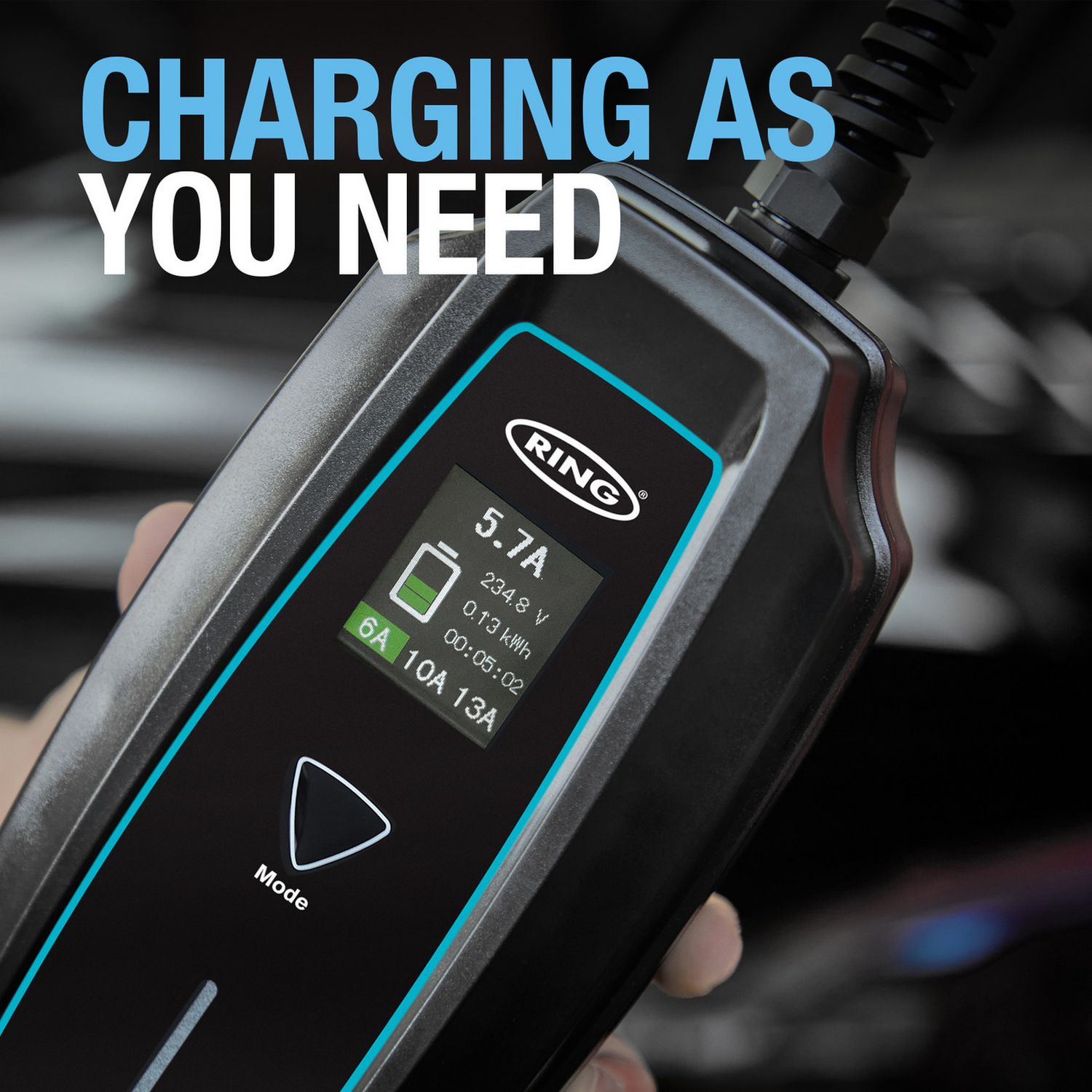 Ring EV Type 2 charging cable 3 pin, UK version