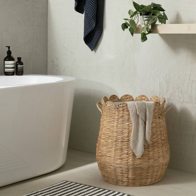 Habitat water hyacinth laundry hamper 70L natural - British product