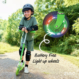 Zinc Dino foldable scooter with light-up wheels - British product