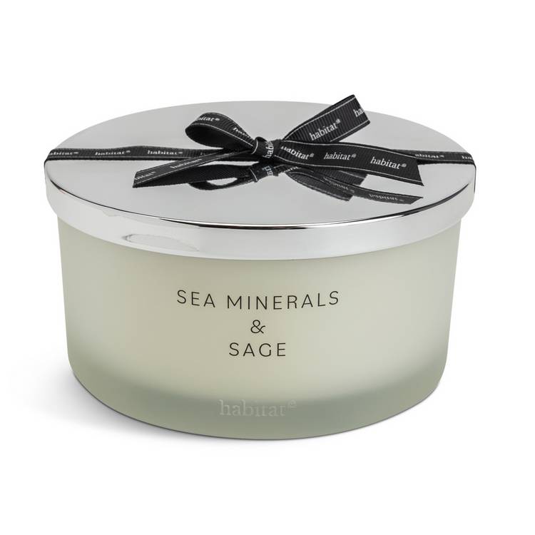 Habitat XL candle with lid Sea Minerals & Sage, UK version
