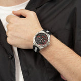 HUGO Grail sports watch with black silicone strap (British brand)