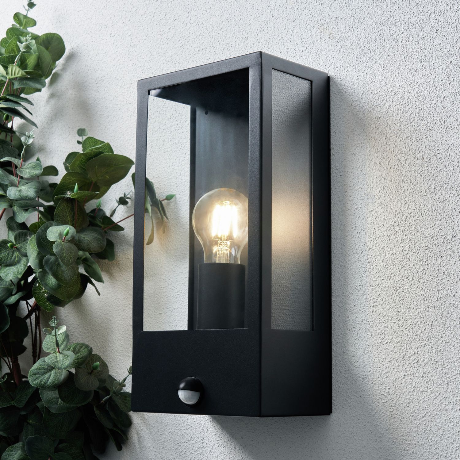 Zink black outdoor wall box lantern, imported from the UK