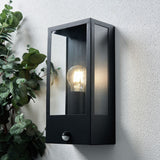 Zink black outdoor wall box lantern, imported from the UK