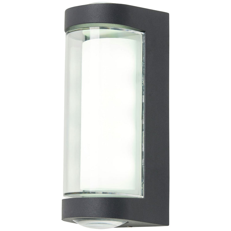Zink CURV anthracite LED outdoor wall light with IP54, imported from the UK