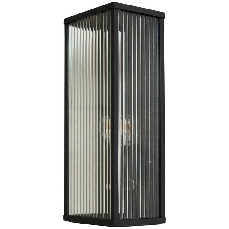 Zink FLINT black outdoor wall lantern IP44 - British product