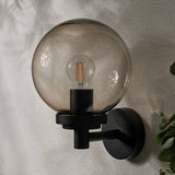 Zink outdoor globe wall light black IP44 - British product