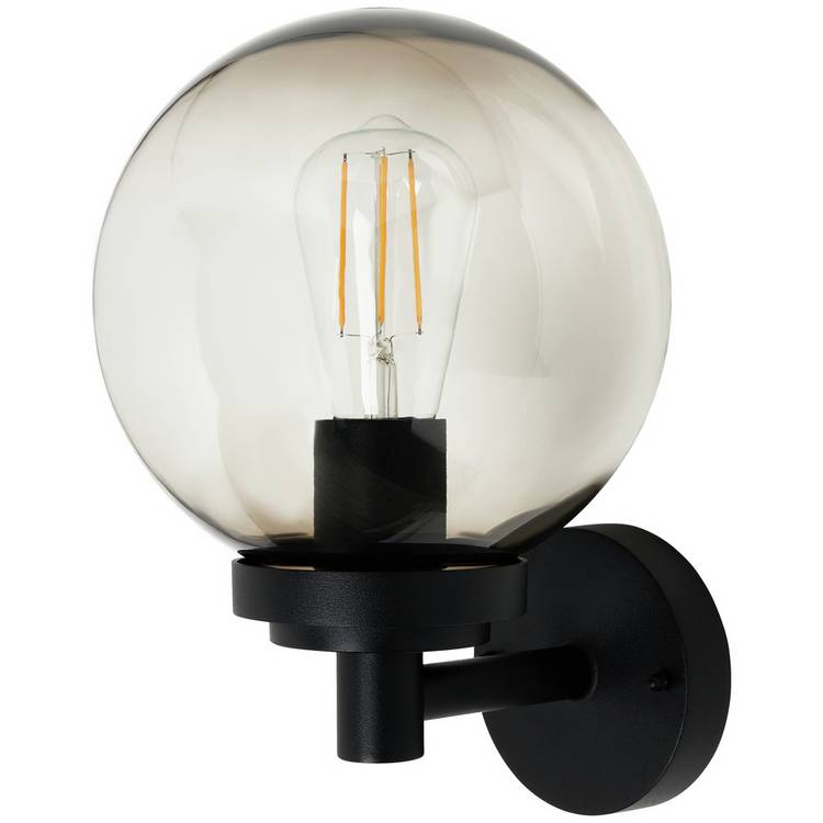 Zink outdoor globe wall light black IP44 - British product