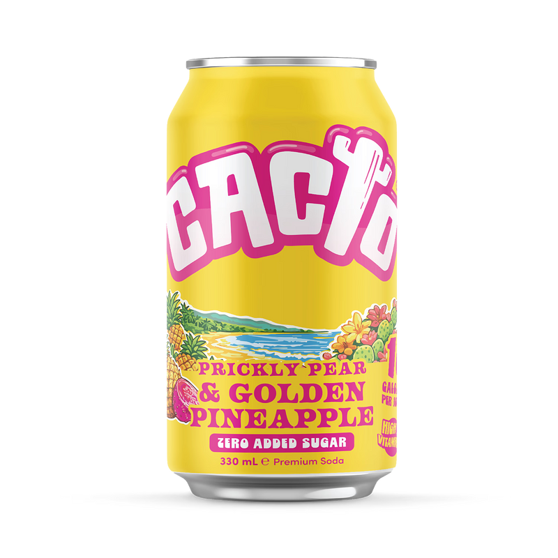 Cacto soda prickly pear and pineapple 330ml, UK version