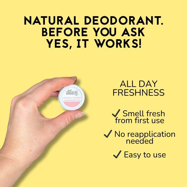 The Natural Deo Co deodorant balm Lemon Geranium 10g mini (British brand)