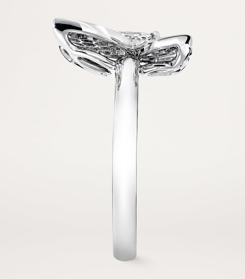Graff white gold diamond butterfly ring, imported from the UK