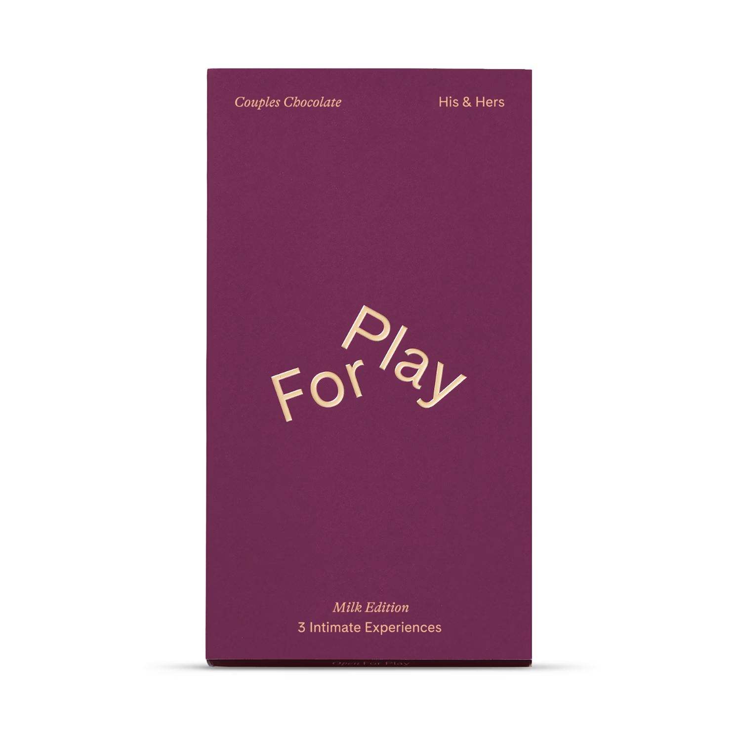 Forplay His & Hers chocolate with adaptogens and cards, imported from the UK