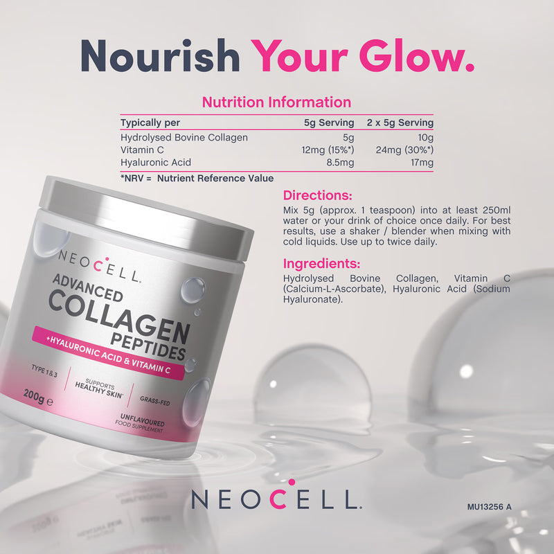 Neocell collagen peptides powder unflavoured 200g (British brand)