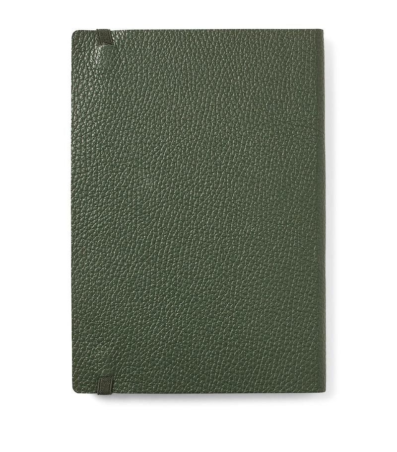 Aspinal of London grained leather bound A5 notebook - British product