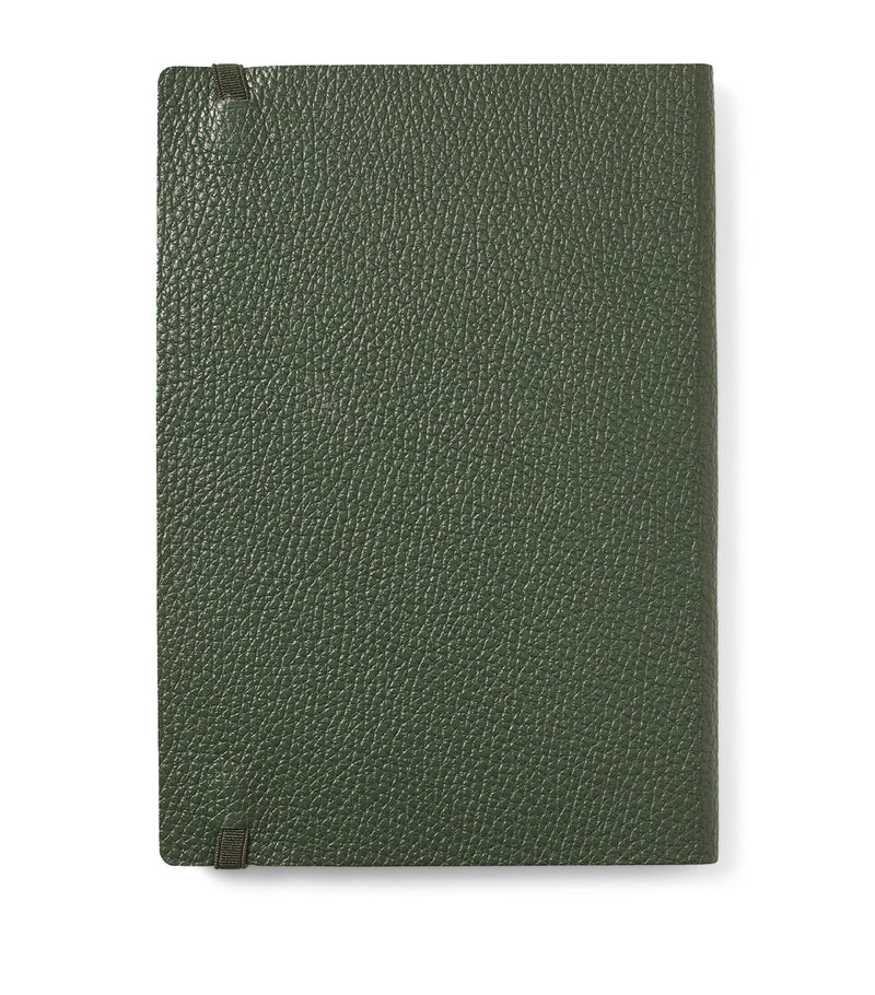 Aspinal of London grained leather bound A5 notebook - British product