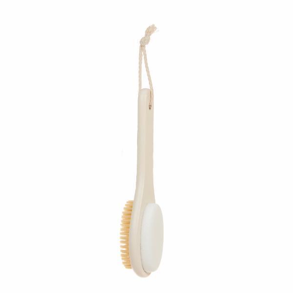 Bathtopia bamboo dual-sided foot brush with pumice stone (British brand)