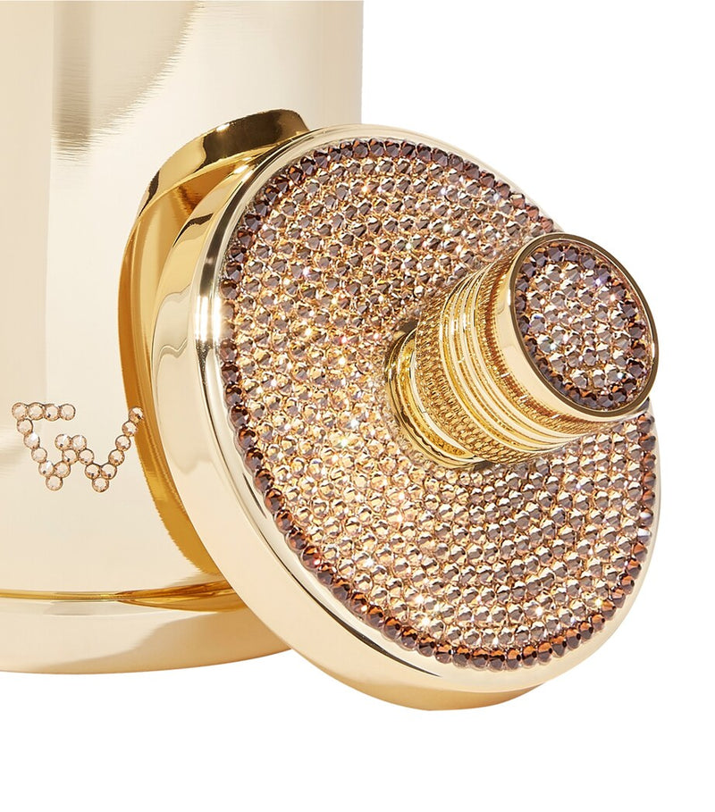ZODIAC cylinder Swarovski crystal gold-plated cotton bud jar (British brand)
