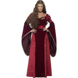 Smiffys deluxe medieval queen red costume, imported from the UK
