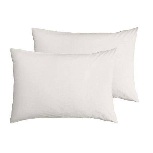 Sainsbury's Home Cotton Rich Pillowcase Pair Cream GOODS Sainsburys   