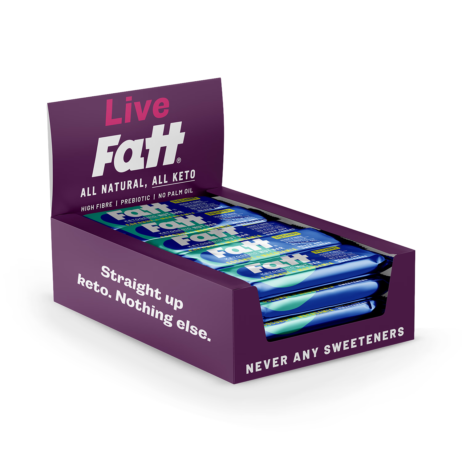 Coconut and macadamia nut bar 20 x 30g, UK version