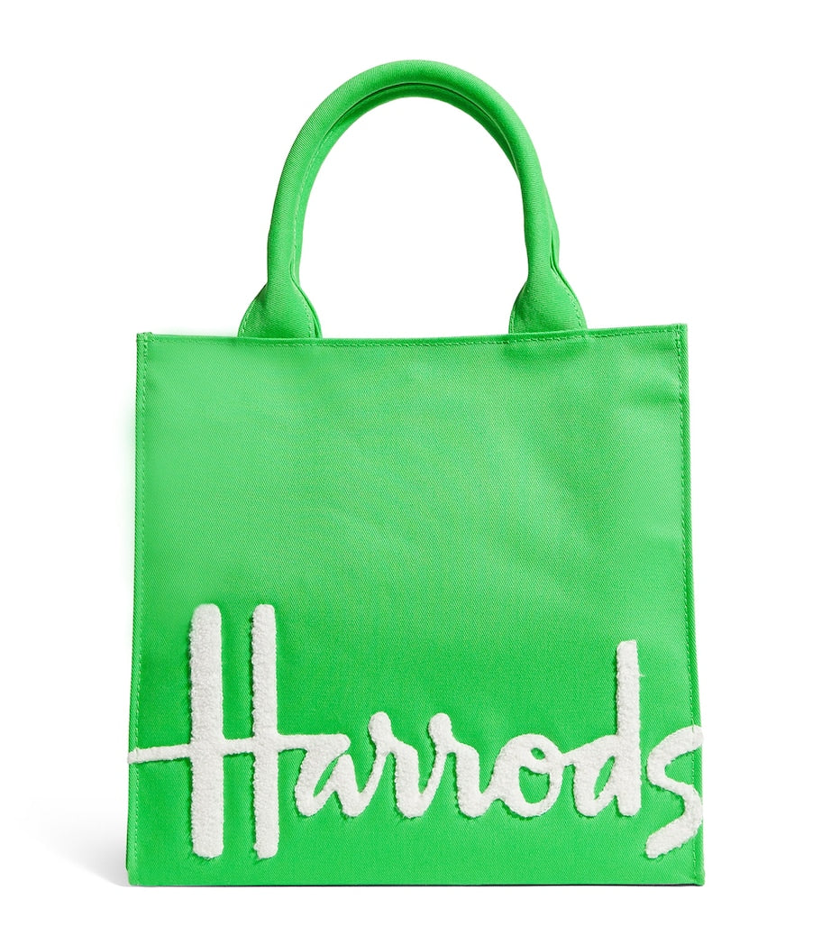 Harrods Small Cotton Logo Tote Bag