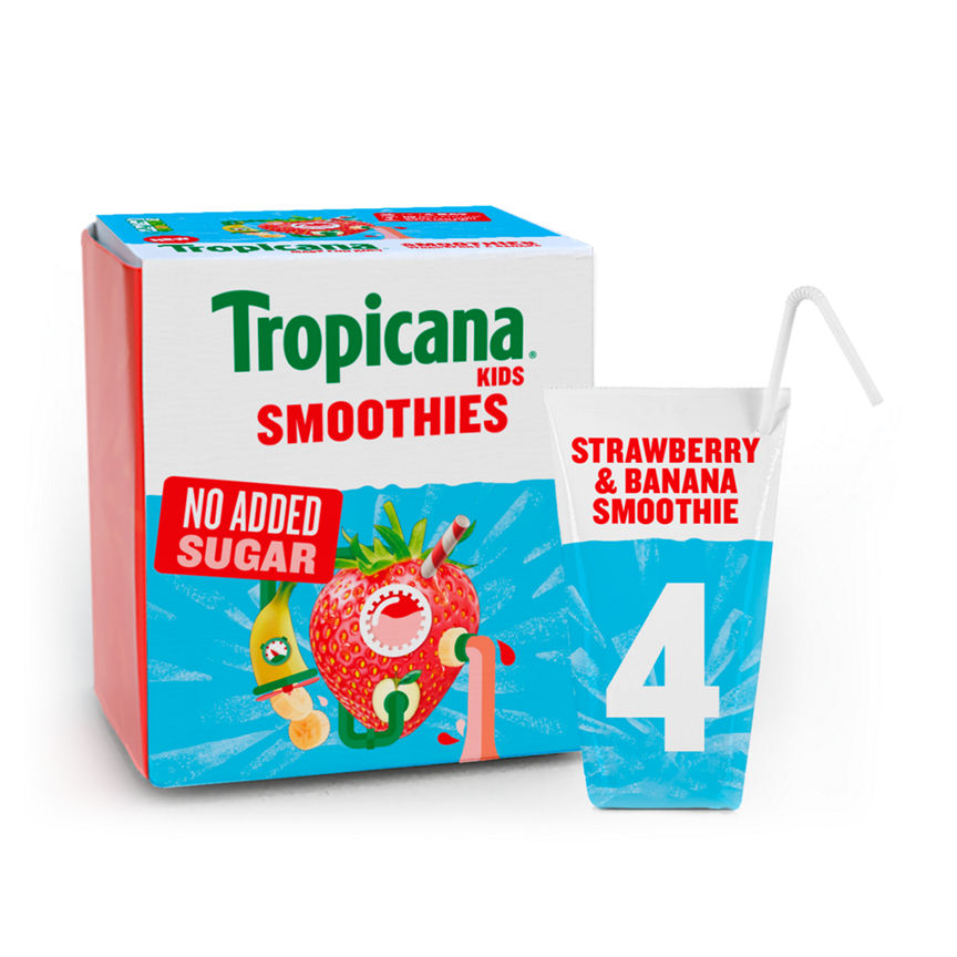 Tropicana Kids Strawberry & Banana Smoothie 4 x 150ml GOODS ASDA   