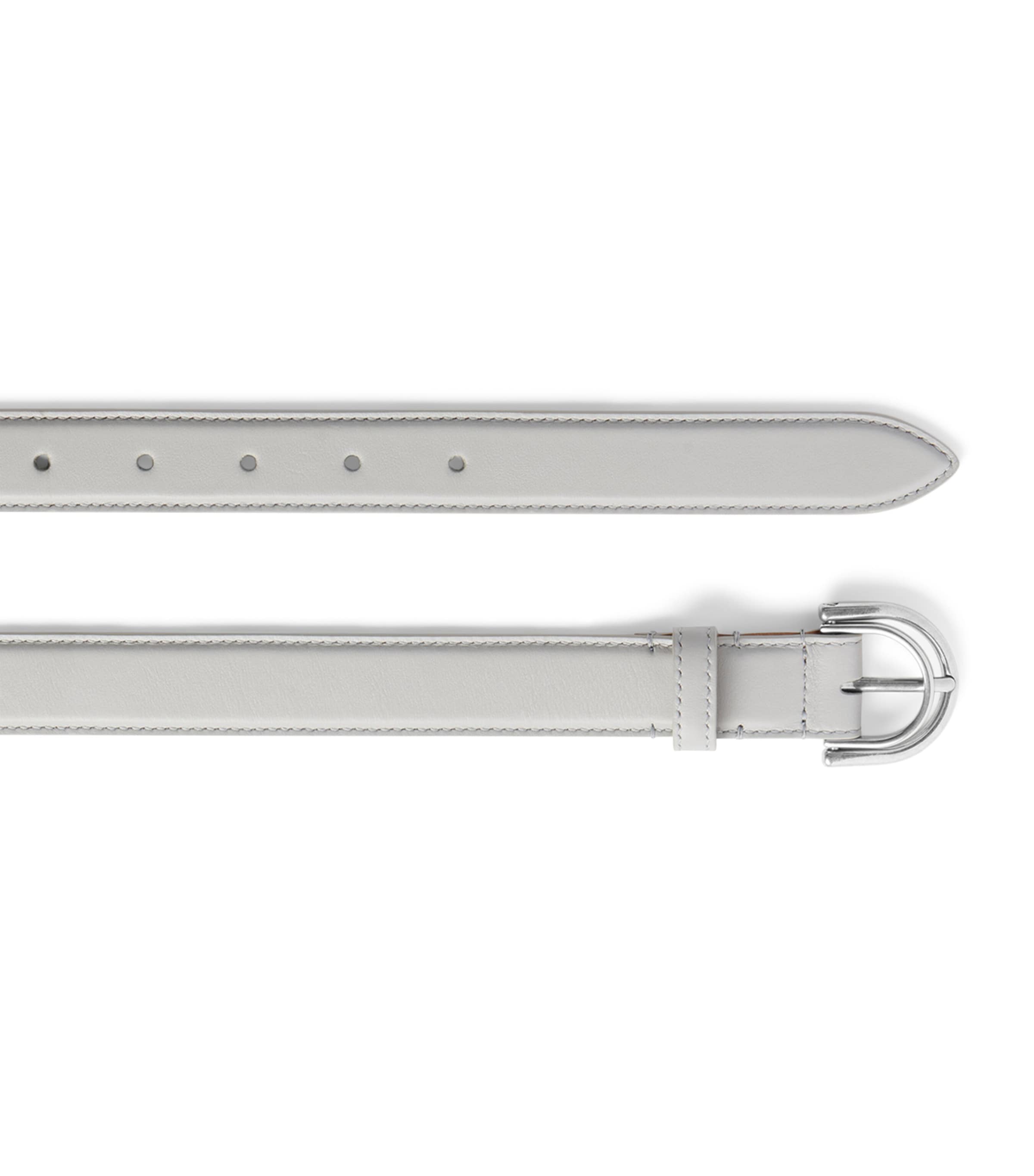 Balenciaga Rodeo calfskin belt with silver buckle, imported from the UK
