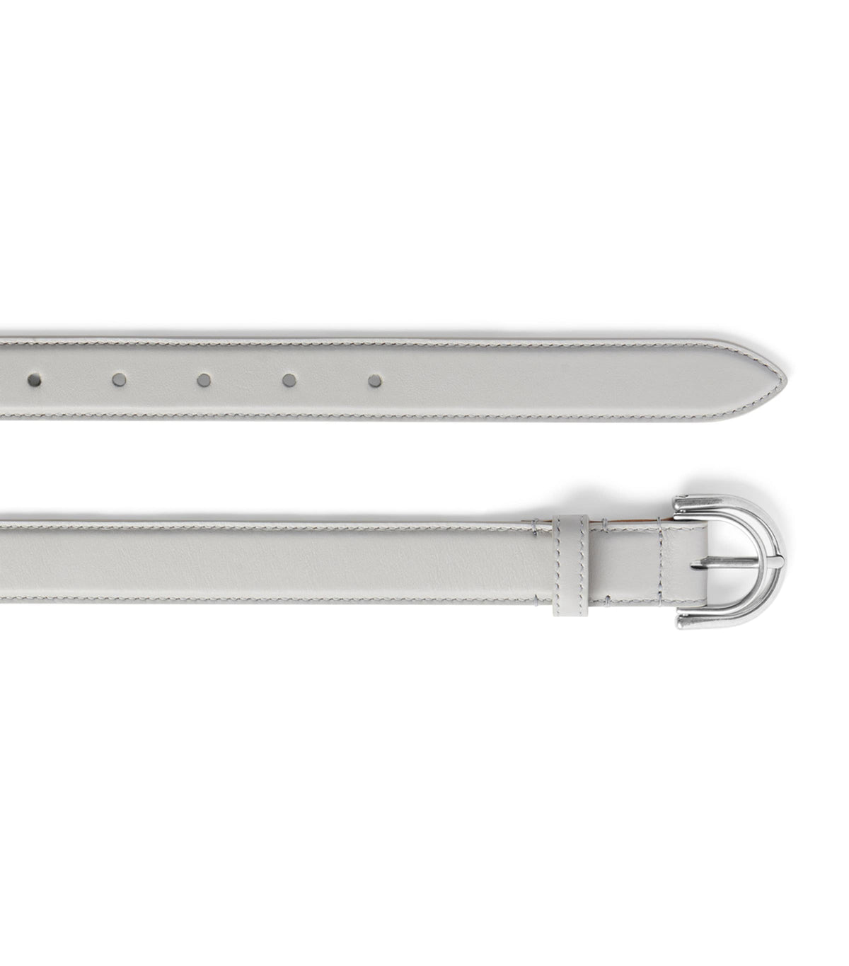 Balenciaga Rodeo calfskin belt with silver buckle, imported from the UK