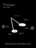 Daylight Company Tricolor desk lamp white, imported from the UK
