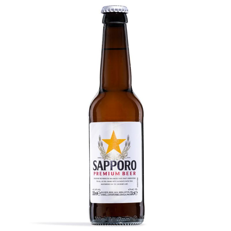 Sapporo Japanese premium lager 4.7% ABV - British product