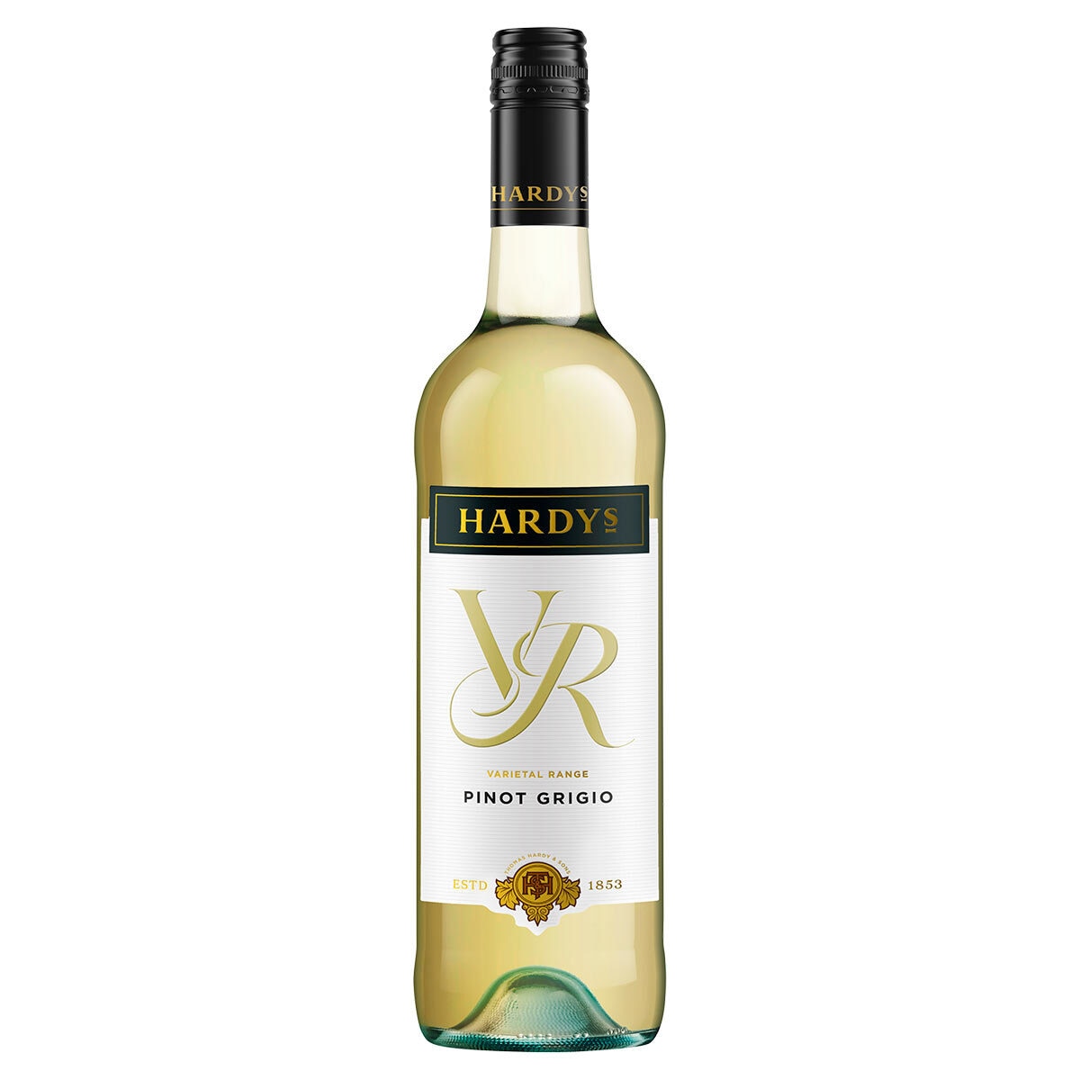 Hardys VR Pinot Grigio white wine bottle 75cl, UK version