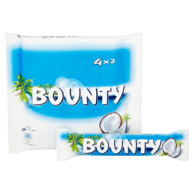 Bounty Coconut & Milk Chocolate Snack Bars Multipack   4 x 57g GOODS M&S   