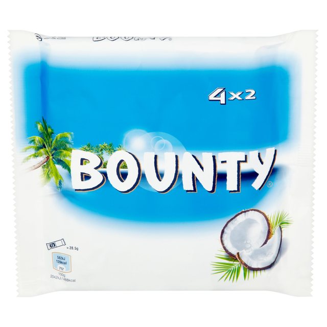 Bounty Coconut & Milk Chocolate Snack Bars Multipack   4 x 57g GOODS M&S   