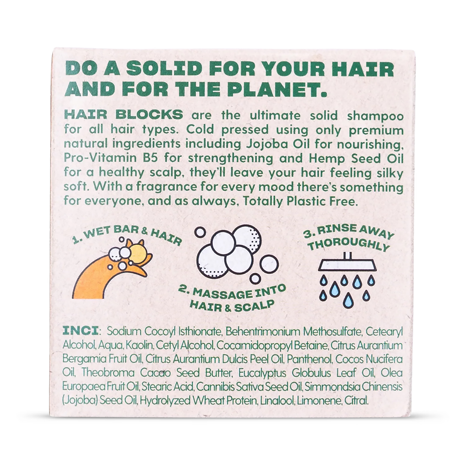 Hair Blocks solid shampoo bar sweet orange bergamot (British brand)
