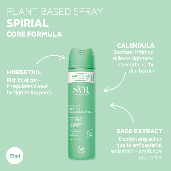 SVR Spirial Vegetal deodorant spray 75ml (British brand)