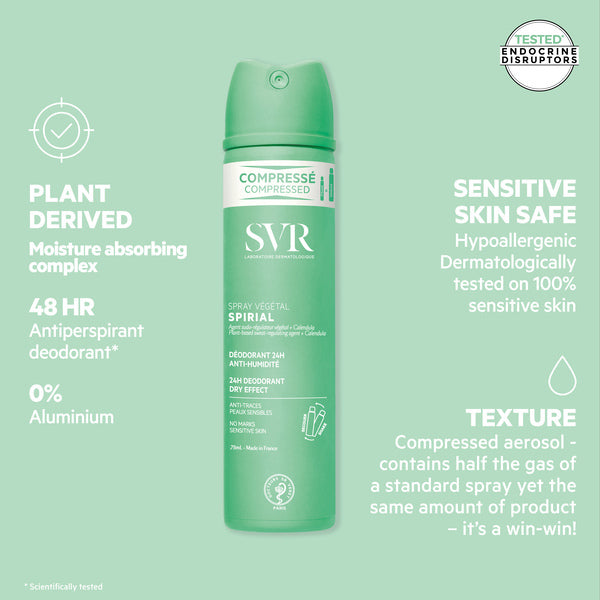 SVR Spirial Vegetal deodorant spray 75ml (British brand)