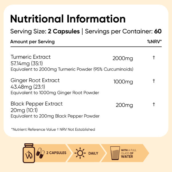 WeightWorld turmeric and black pepper capsules 120-count, UK version