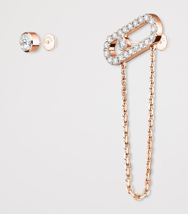Messika Move Uno rose gold diamond earrings 0.30ct (British brand)