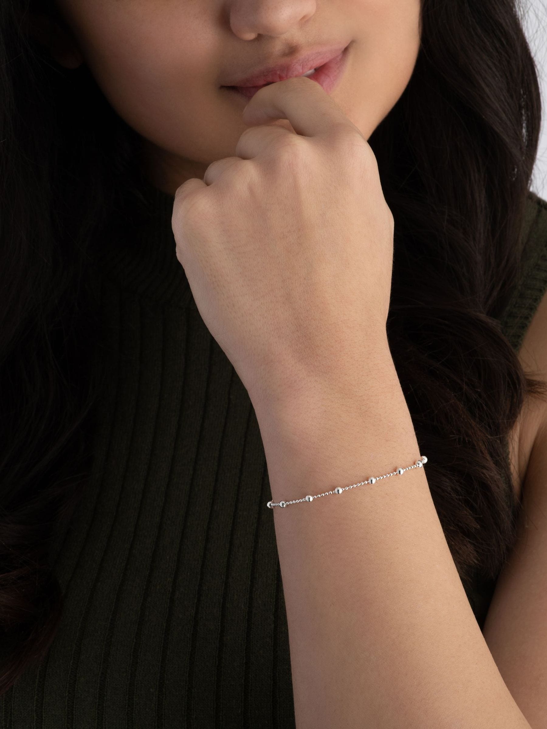 Sterling silver ball bracelet 18.5cm (British brand)